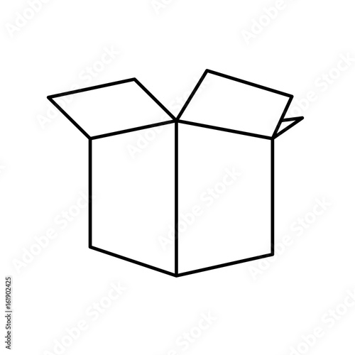 opened carton box icon over white background vector illustration