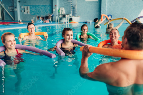 Fototapeta Naklejka Na Ścianę i Meble -  Aqua aerobics, healthy water sport
