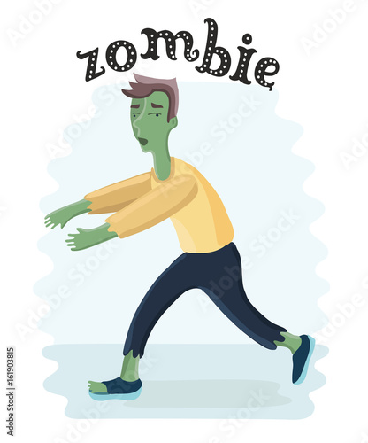 Vector illustration of Cartoon zombie