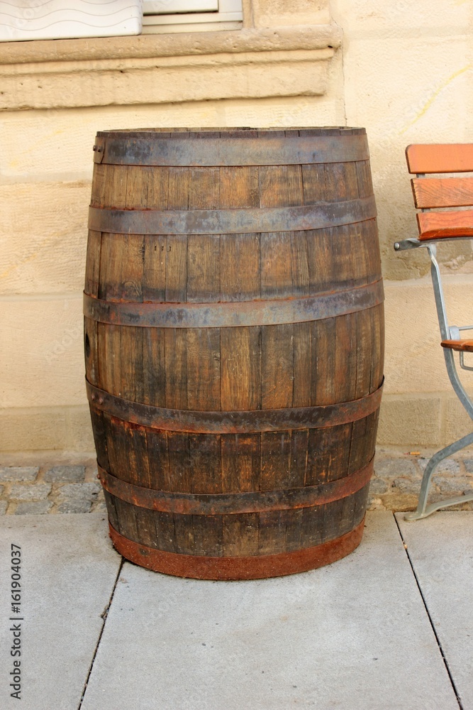 Old beer barrel made of wood Old beer barrel made of wood