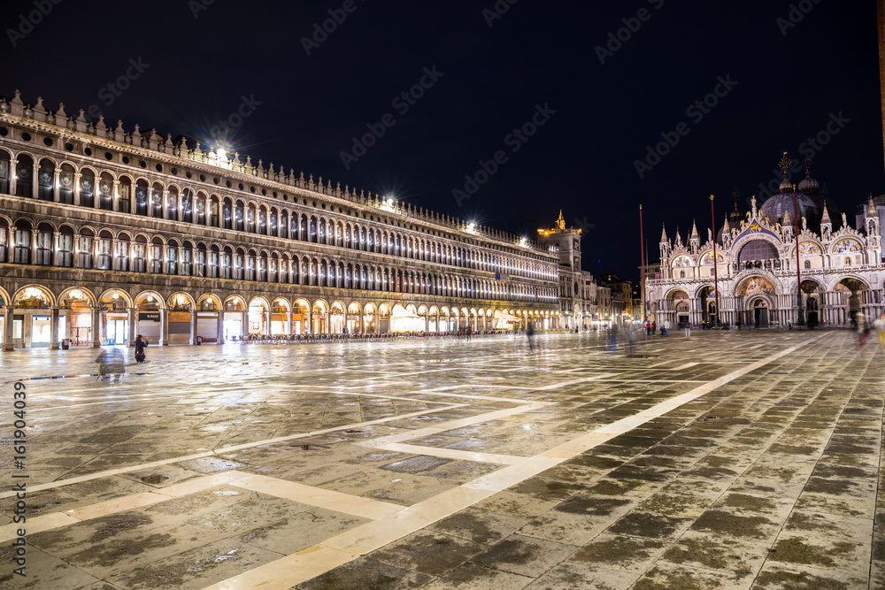 panorama of St Mark's Square or Piazza San Marco, Venice, Italy.