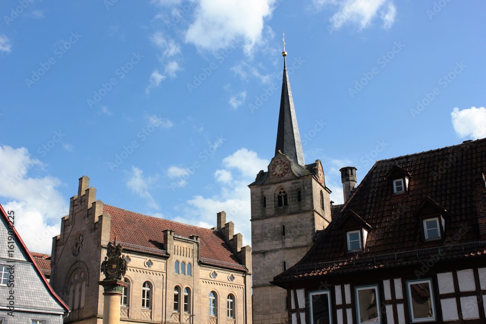Medieval Historic cityscape with church