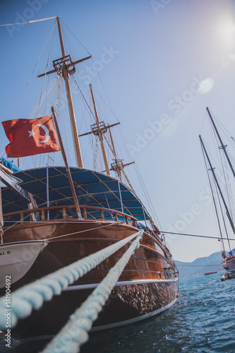 Yachts in the bay of the sea