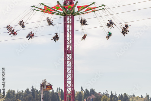 aerial carnival ride with swings