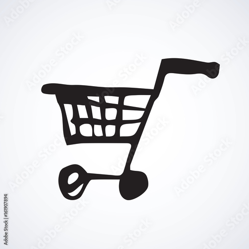 Shop trolley. Vector symbol