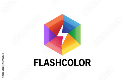 Flash Color Logo Design Illustration
