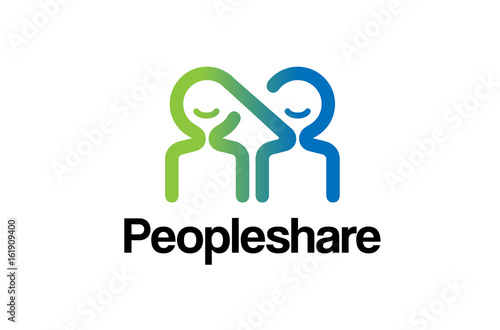 People Share Logo Design Illustration