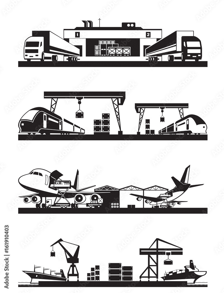 Transport cargo terminals - vector illustration Transport cargo terminals - vector illustration