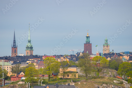 Djurgarden in Stockholm, the capital of Sweden. Gamla Stan(The Old Town) in the background.