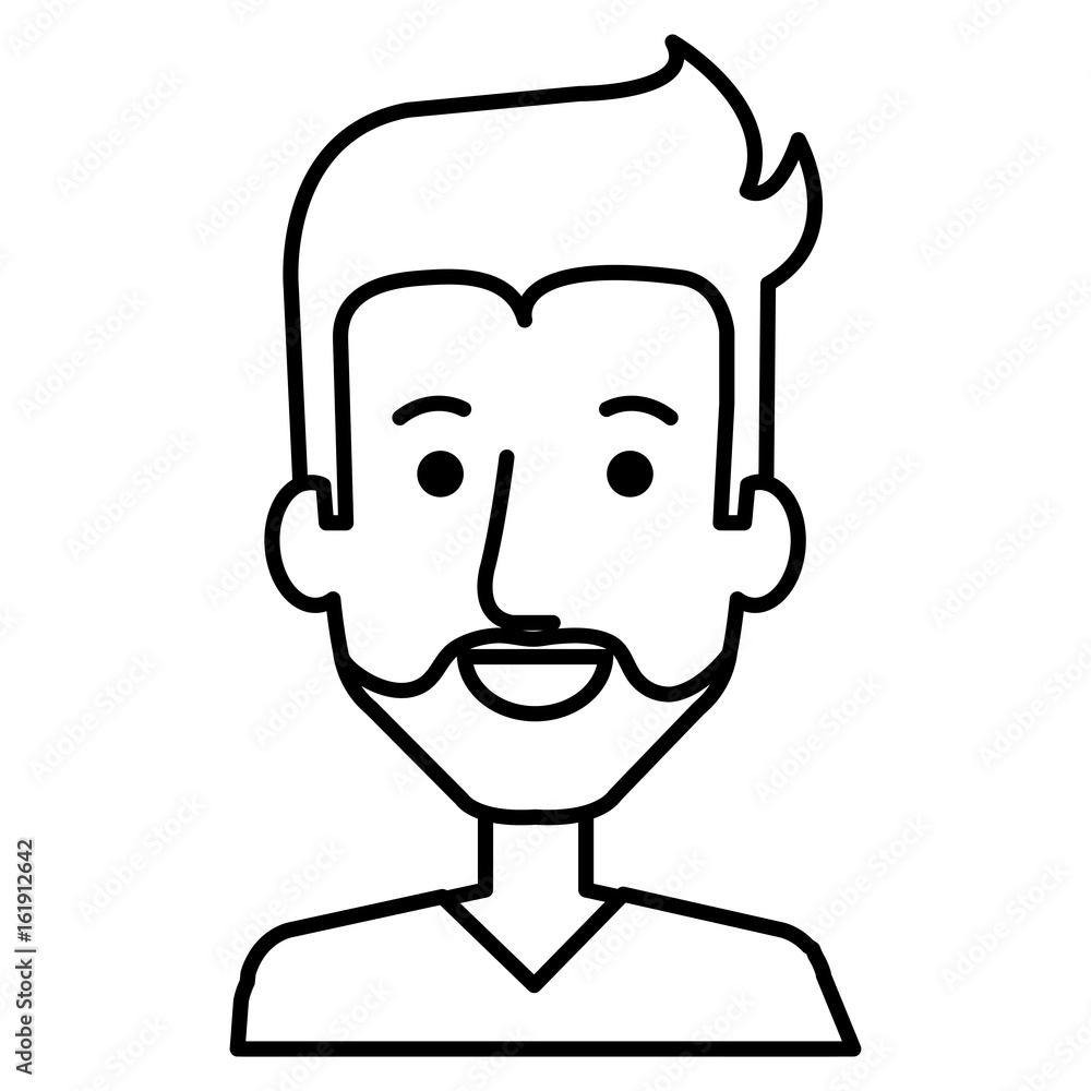 young man avatar character vector illustration design