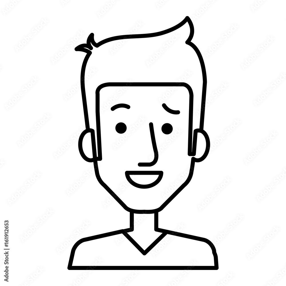 young man avatar character vector illustration design