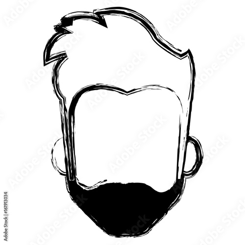 young man head avatar character vector illustration design