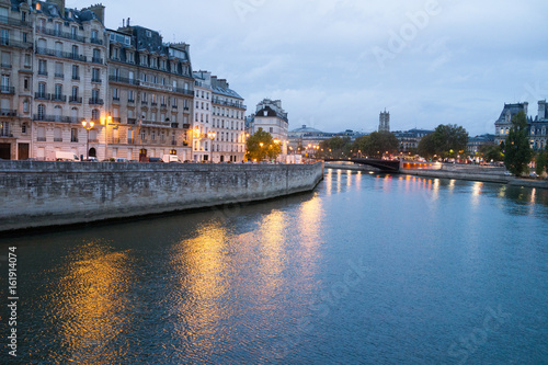 View of the Seine and Paris at Twilight