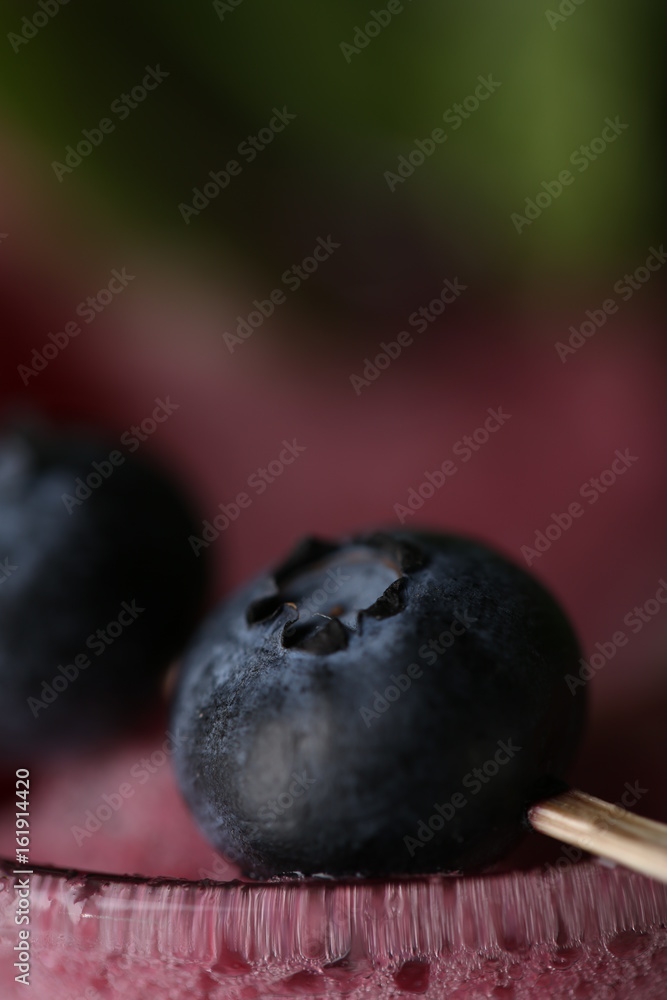 Blueberry smoothie. Close up Blueberry smoothie. Close up