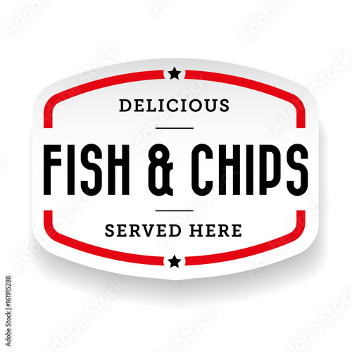 fish and chips vintage stamp