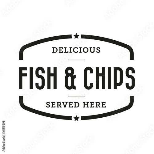 fish and chips vintage stamp