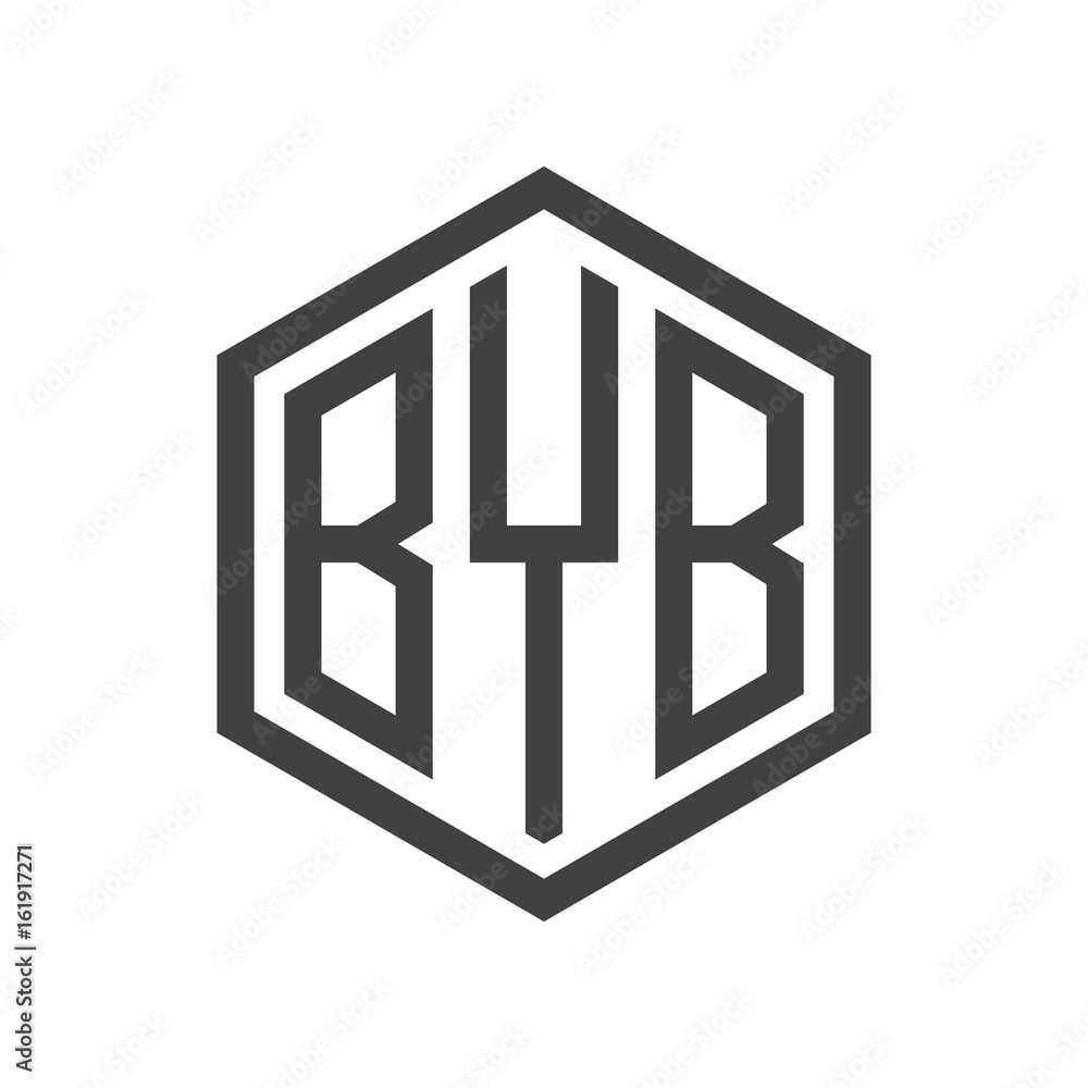 three-letter initials hexagon logo black three-letter initials hexagon logo black
