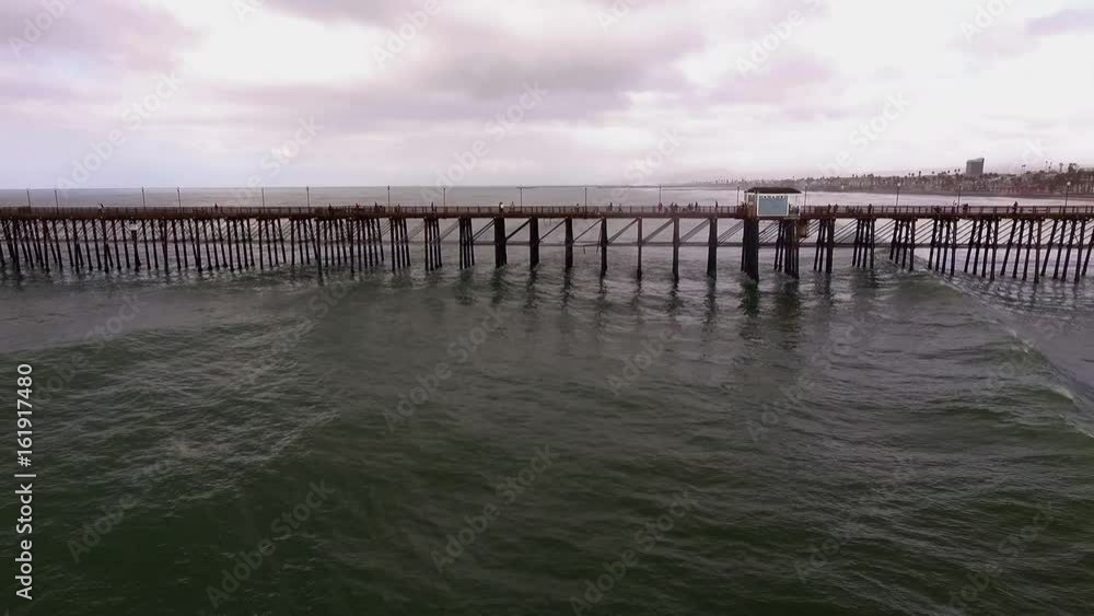 Southern California Pier before a Thunder Storm - Dark Sky (Aerial Drone) Southern California Pier before a Thunder Storm - Dark Sky (Aerial Drone)
