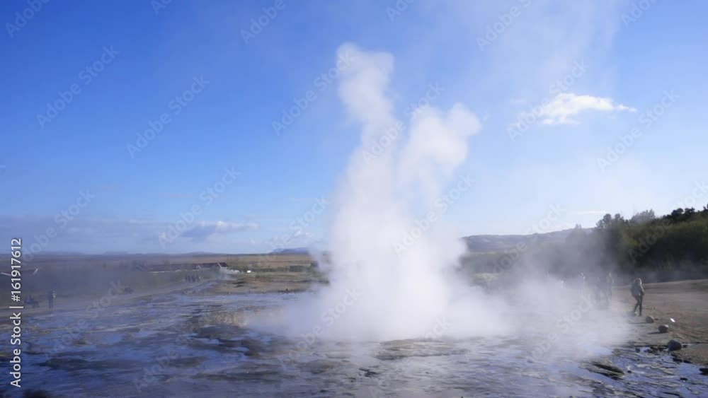 Erupting of a geysir in Iceland Erupting of a geysir in Iceland