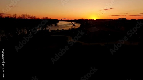 Edmund Pettus Bridge | Selma, Alabama - Aerial Drone (Evening Orange Sunset) photo