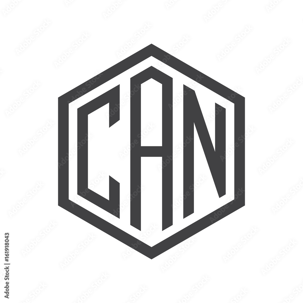 three-letter initials hexagon logo black three-letter initials hexagon logo black