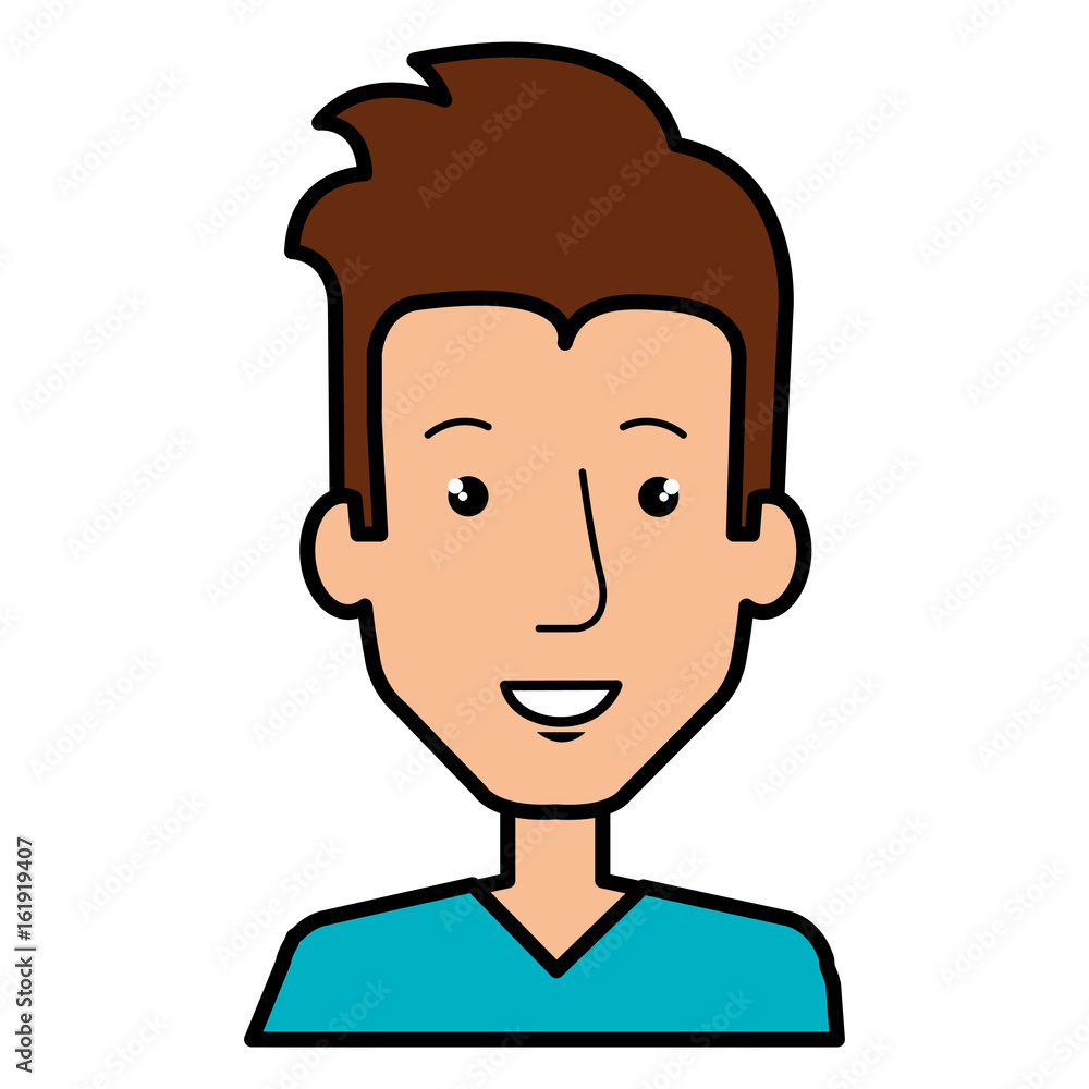 young man avatar character vector illustration design