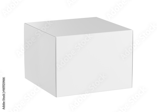 Blank box isolated on white background, 3D rendering © udomsook