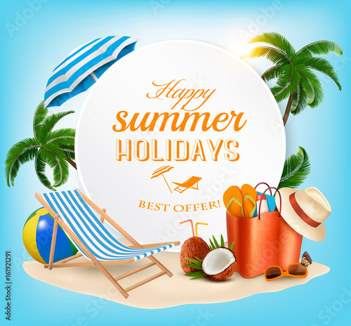 Summer vacation concept background. Vector.