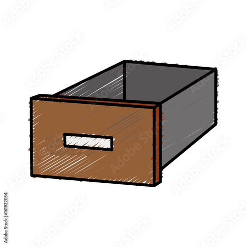 drawer icon over white background colorful design vector illustration