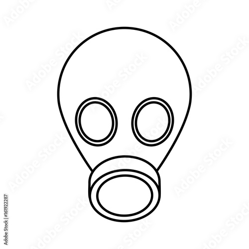 gas mask icon over white background industrial security concept vector illustration