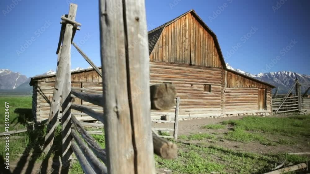 John Moulton barn on Mormon Row, Grand Teton National Park, dolly shot John Moulton barn on Mormon Row, Grand Teton National Park, dolly shot