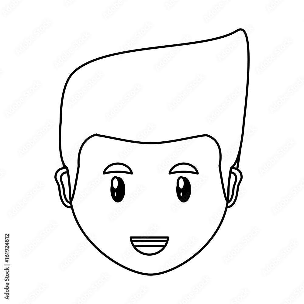 Young man face cartoon icon vector illustration graphic design