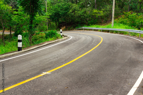 Curved road on the mountain.