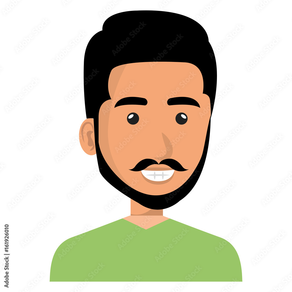 young man avatar character vector illustration design