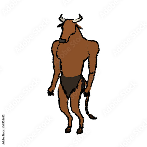minotaur greek mythological creature legend image vector illustration © Jemastock