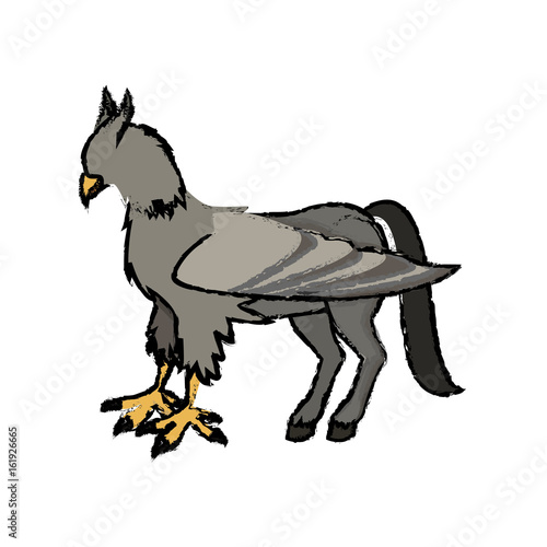 hippogriffi horse bird mithology character vector illustration