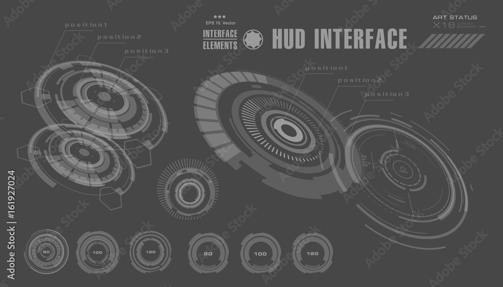 Futuristic virtual graphic touch user interface, HUD Futuristic virtual graphic touch user interface, HUD