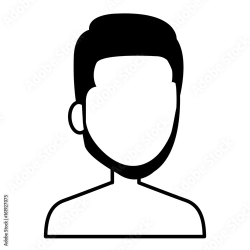 young man shirtless avatar character vector illustration design
