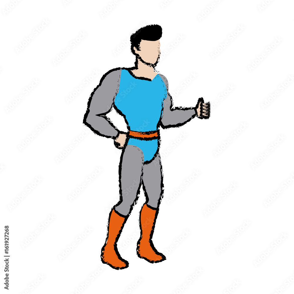 cartoon superhero wearing suit standing heroic friendly vector illustration cartoon superhero wearing suit standing heroic friendly vector illustration