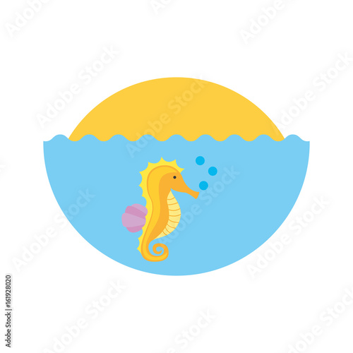 cute seahorse isolated icon vector illustration design