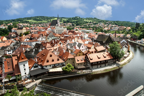 View over the old Town of Cesky Krumlov, Czech Republic 