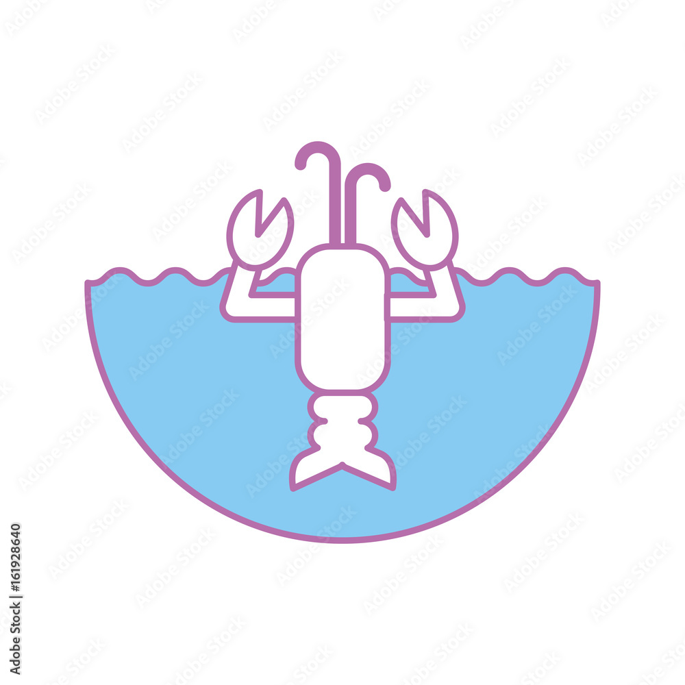 Fototapeta premium cute lobster sealife character vector illustration design