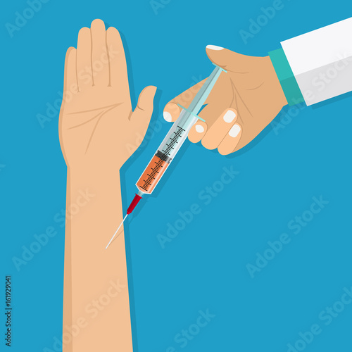 Doctor hand with syringe