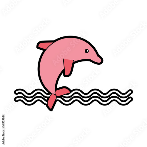 cute dolphin isolated icon vector illustration design