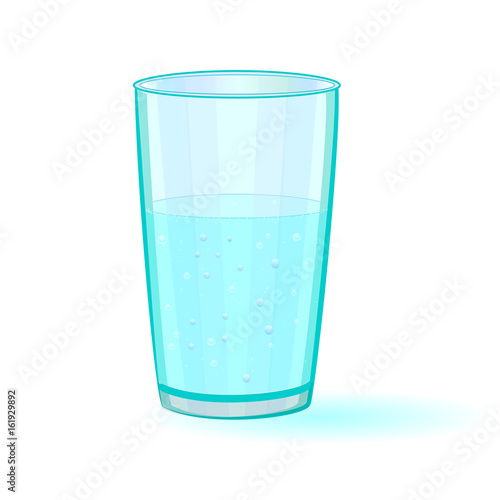 glass with water isolated illustration on white background