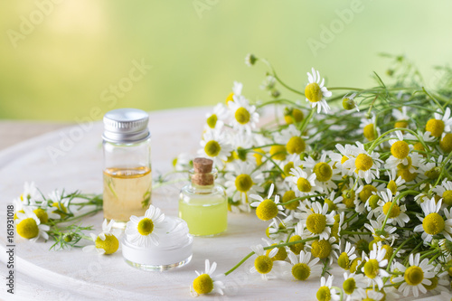 Body care cosmetic products with camomile and camomile flowers