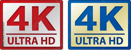 4k ultra HD sign, logo, icon, vectors.