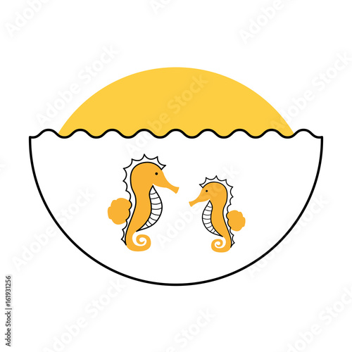 cute seahorse isolated icon vector illustration design