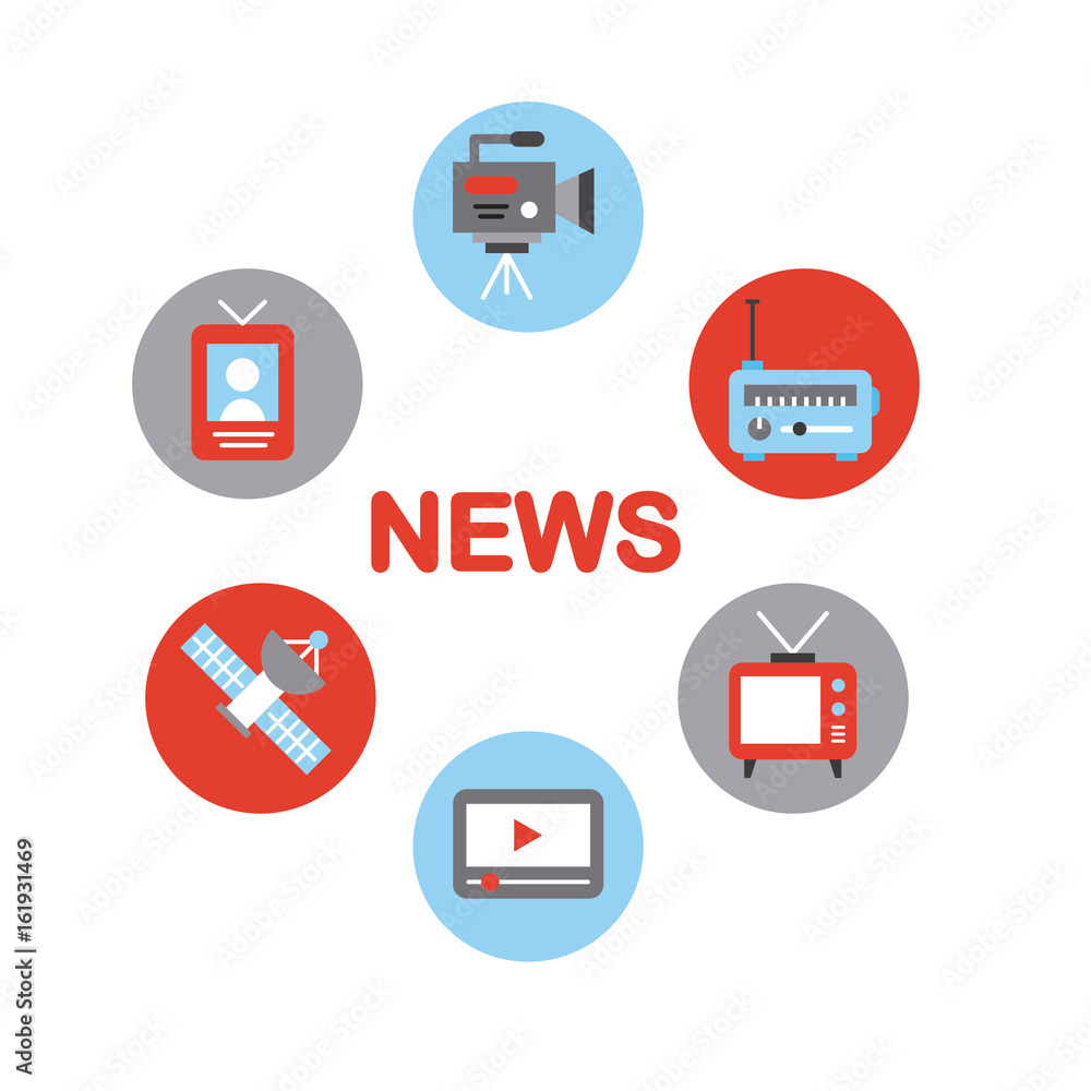 icons set news objects illustration vector design graphic