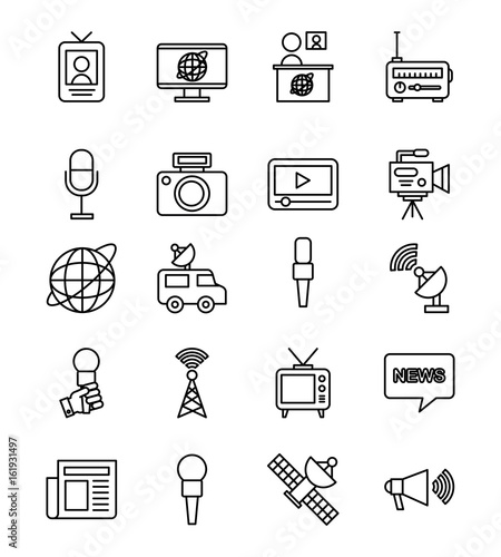 icons set news objects illustration vector design graphic